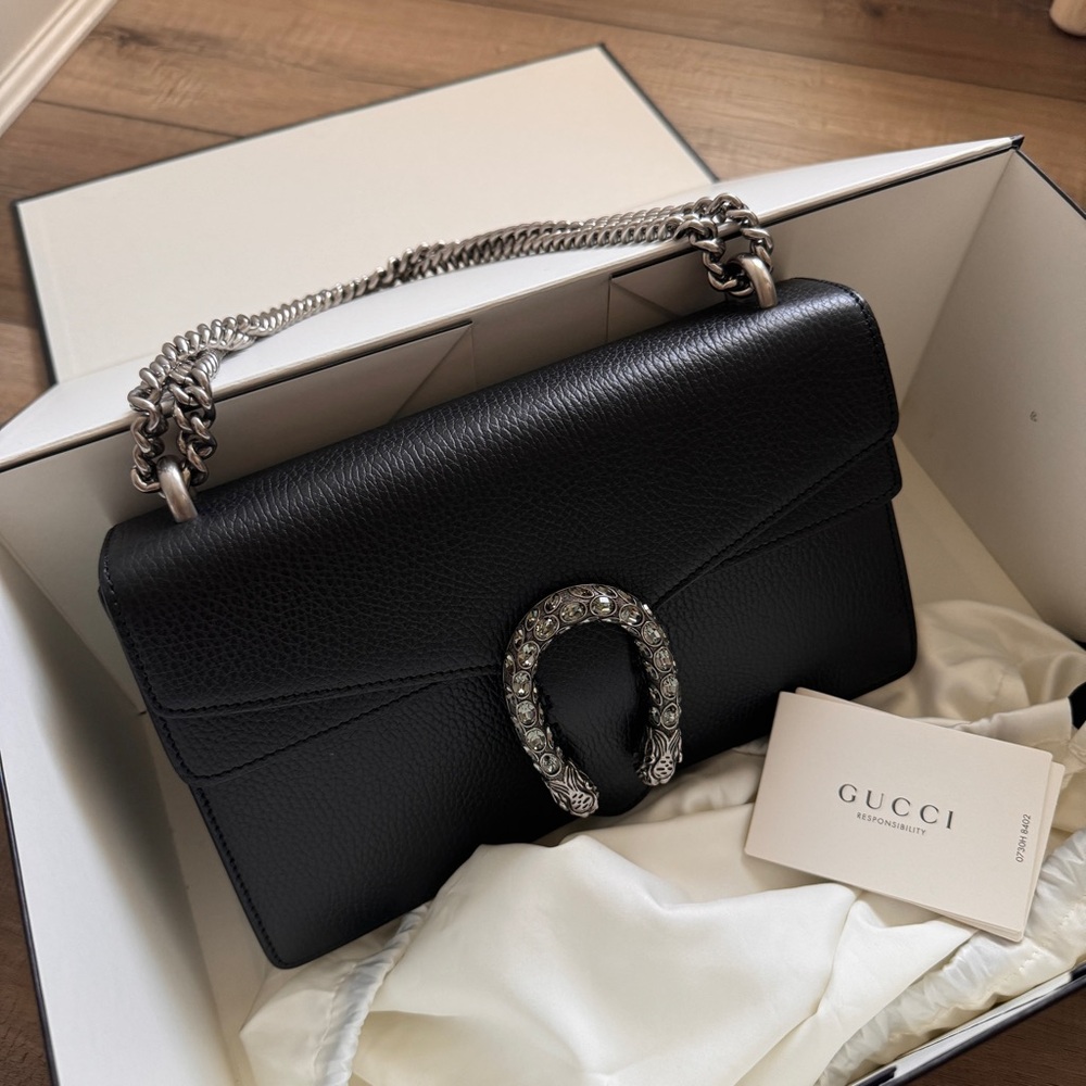 Gucci Dionysus Small Bag Black Pebbled Leather